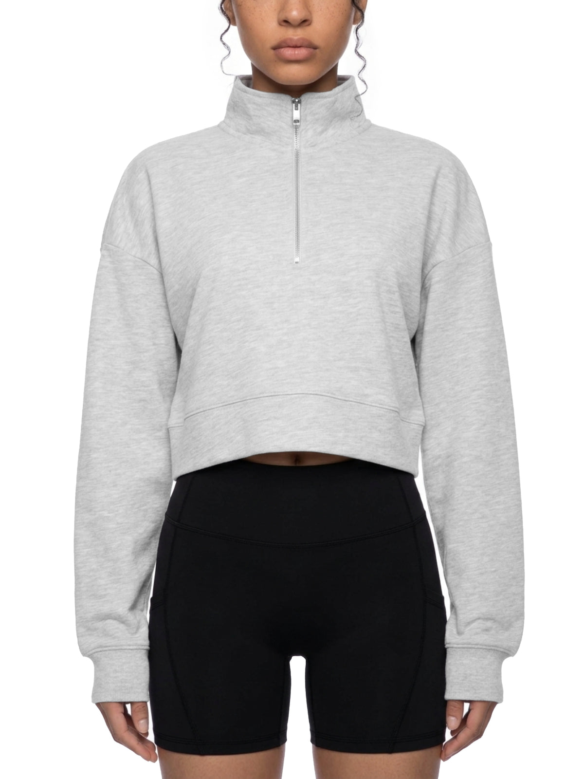 QuarterZip,Sweatshirt,Crop