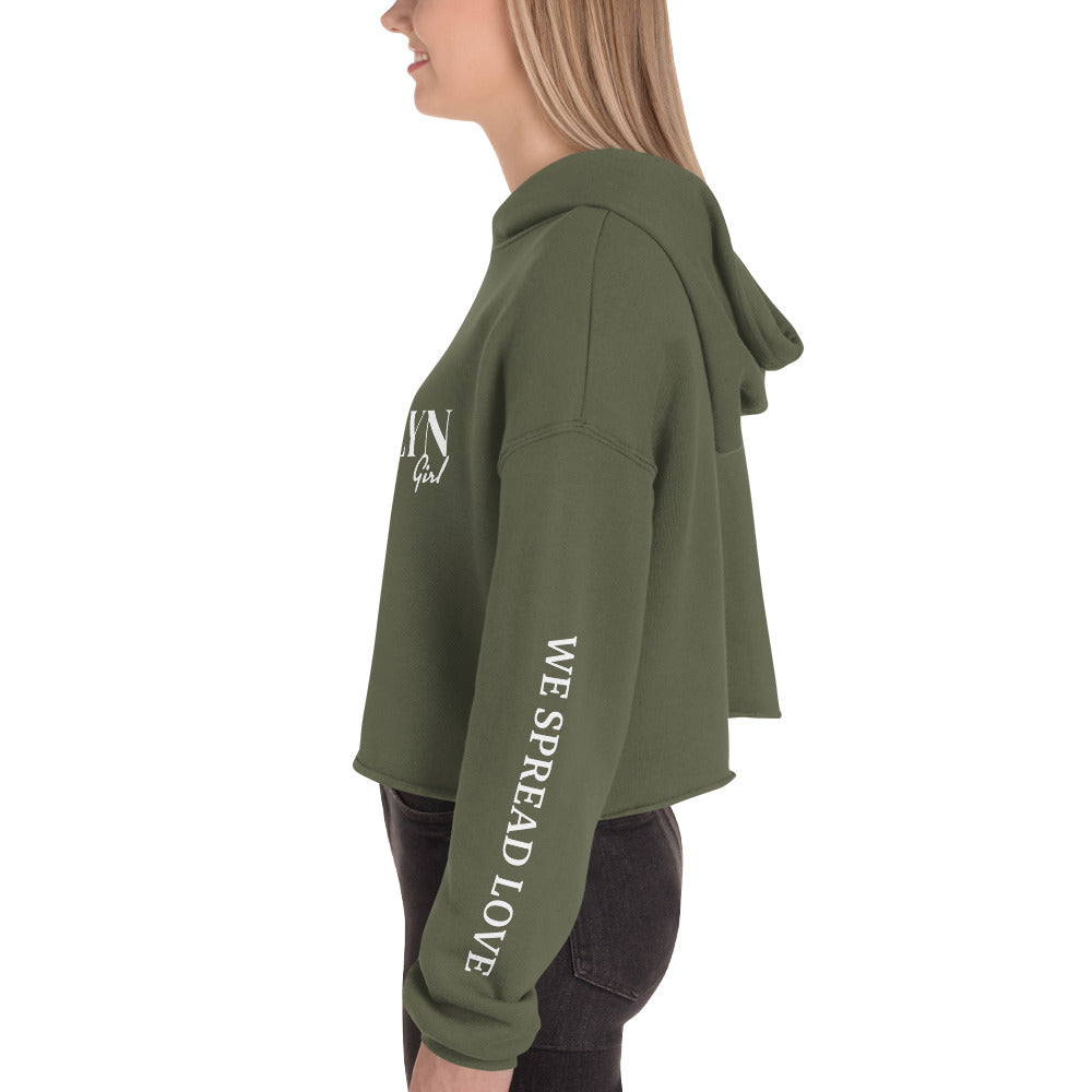 BROOKLYN Girl WE SPREAD LOVE Crop Hoodie